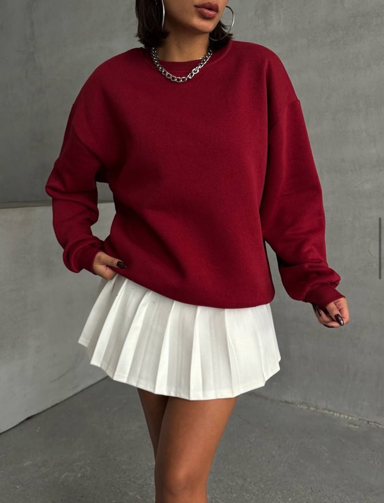 Penye 3 iplik içi şardonlu sweat